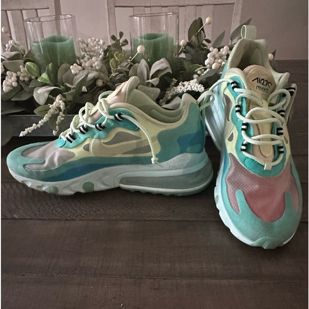 Nike Air Max 270 React Hyper Jade Frosted Spruce Shoes AO4971-301 Mens Size 8.5